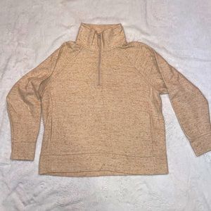 Tan/Cream Women’s Nike Fleece Quarter Zip Size Large